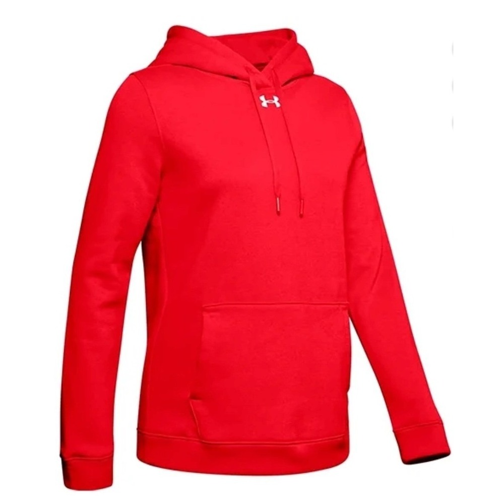 Under Armour Hustle Fleece Hoodie Womens XL Red New NWT Loose Fit 1300261